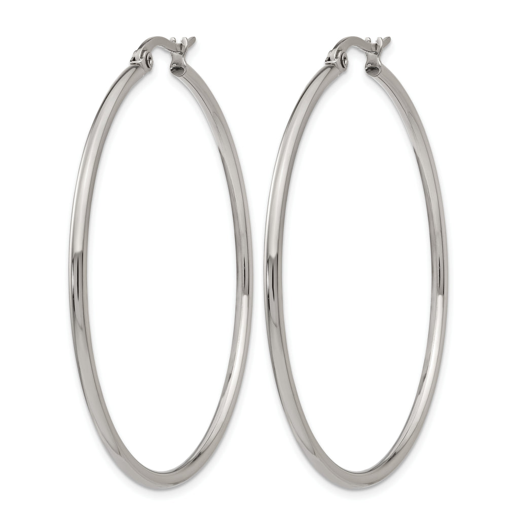 Stainless Steel Polished Hoop Earrings for Women