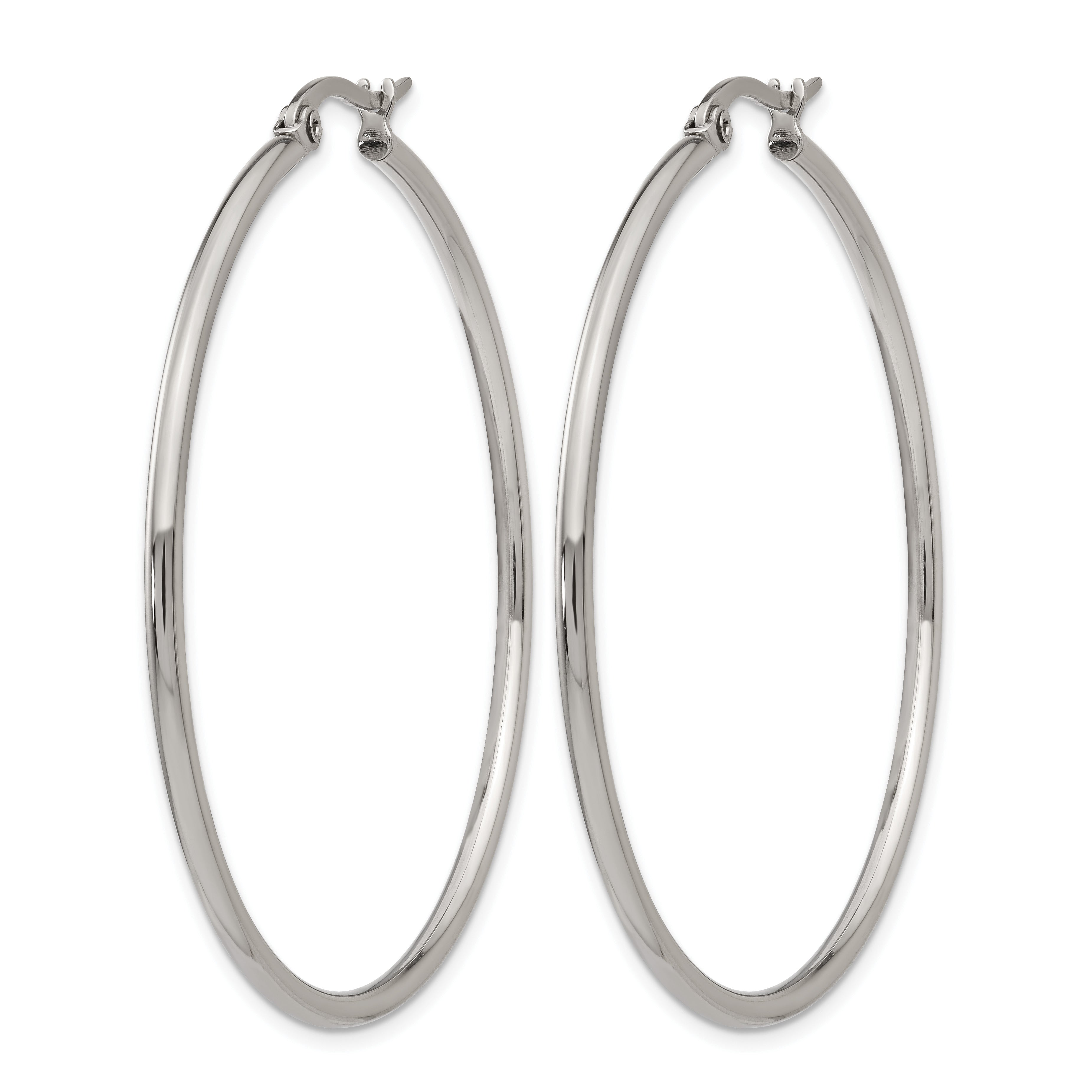 Stainless Steel Polished Hoop Earrings for Women