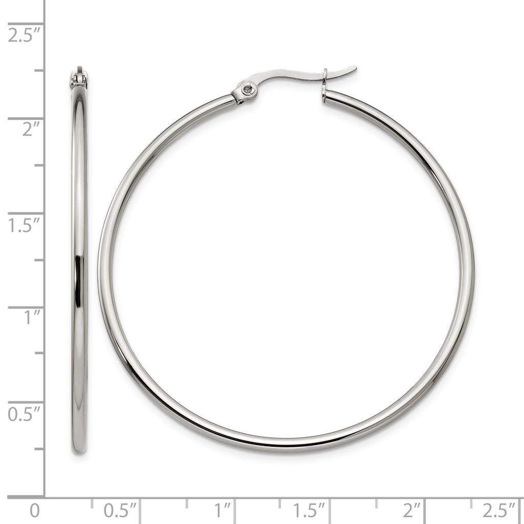 Stainless Steel Polished Hoop Earrings for Women