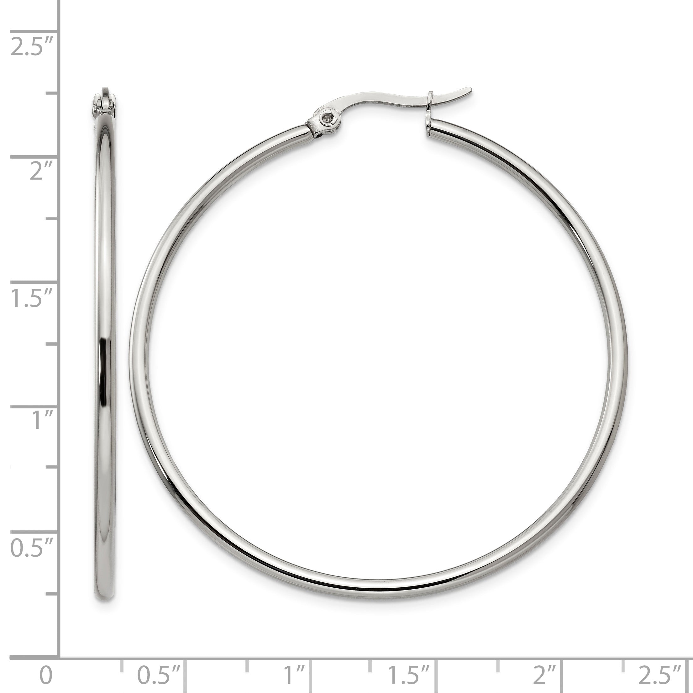 Stainless Steel Polished Hoop Earrings for Women