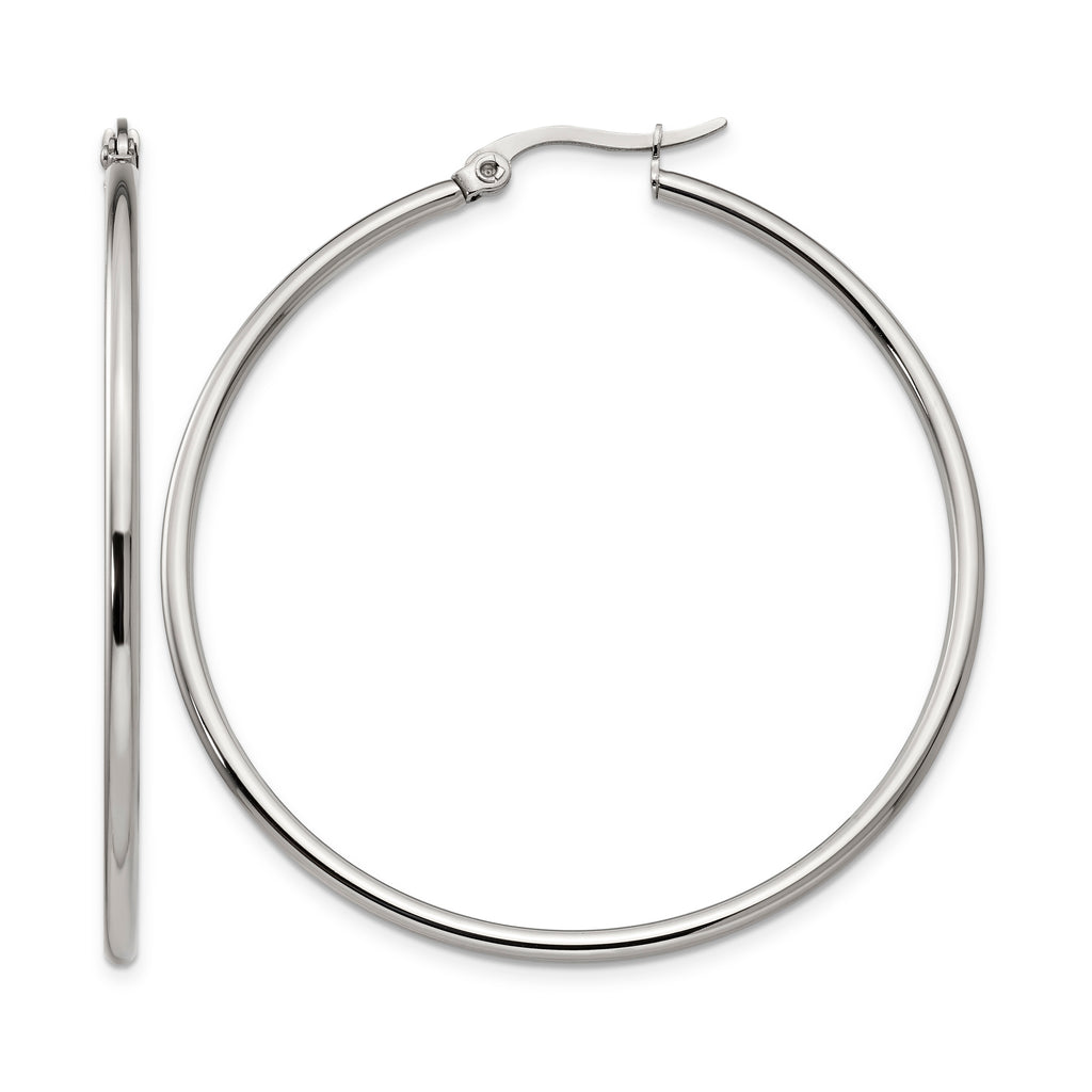 Stainless Steel Polished Hoop Earrings for Women