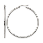Stainless Steel Polished Hoop Earrings for Women