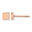 Stainless Steel Rose Gold-Tone Polished Square Button Earrings