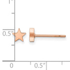 Stainless Steel Rose Gold-Tone Polished Star Button Earrings