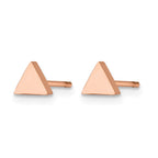 Stainless Steel Rose Gold-Tone Polished Button Earrings