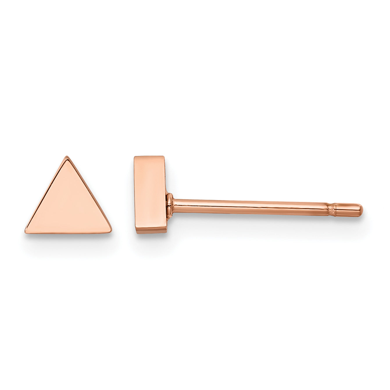 Stainless Steel Rose Gold-Tone Polished Button Earrings Main image