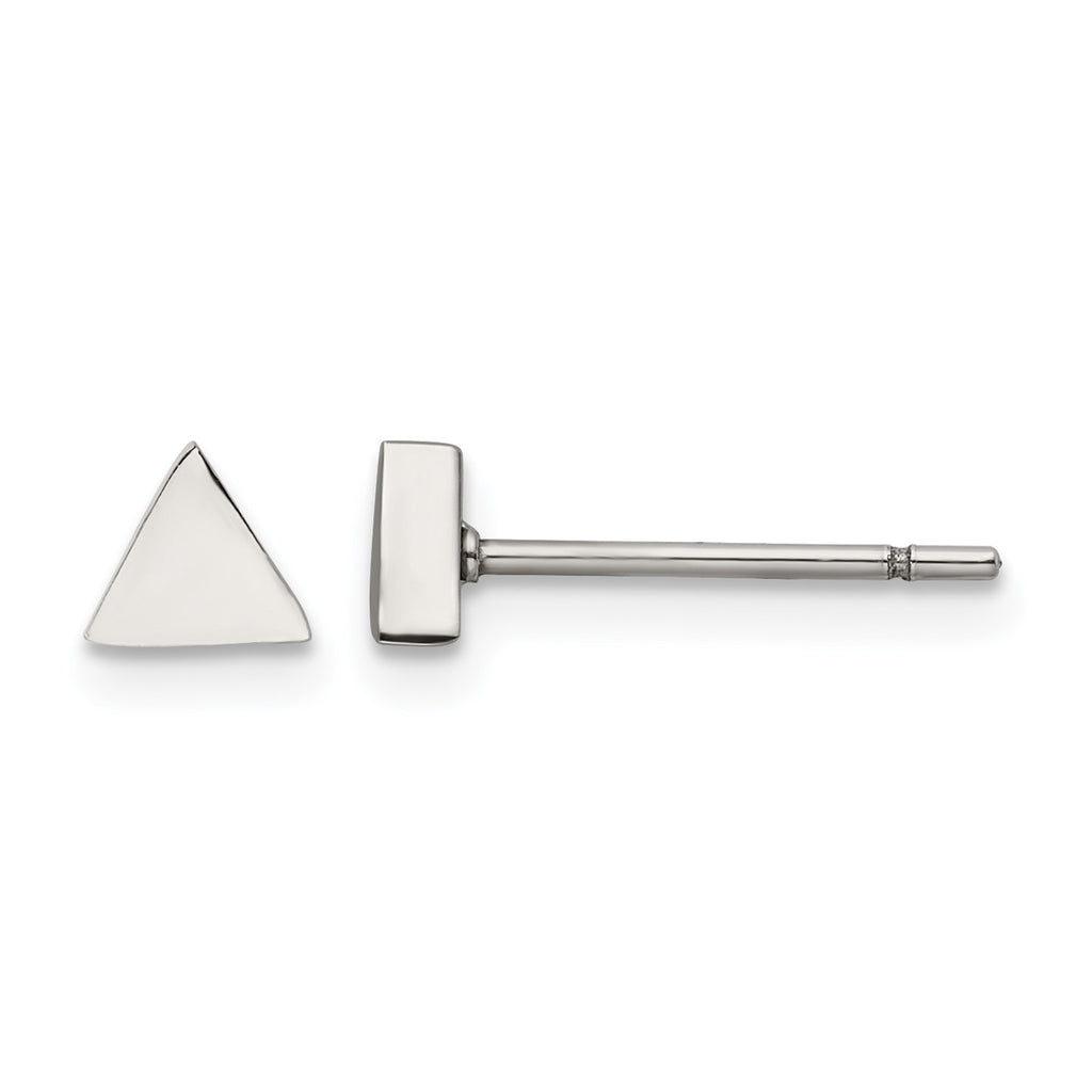 Stainless Steel Polished Button Earrings
