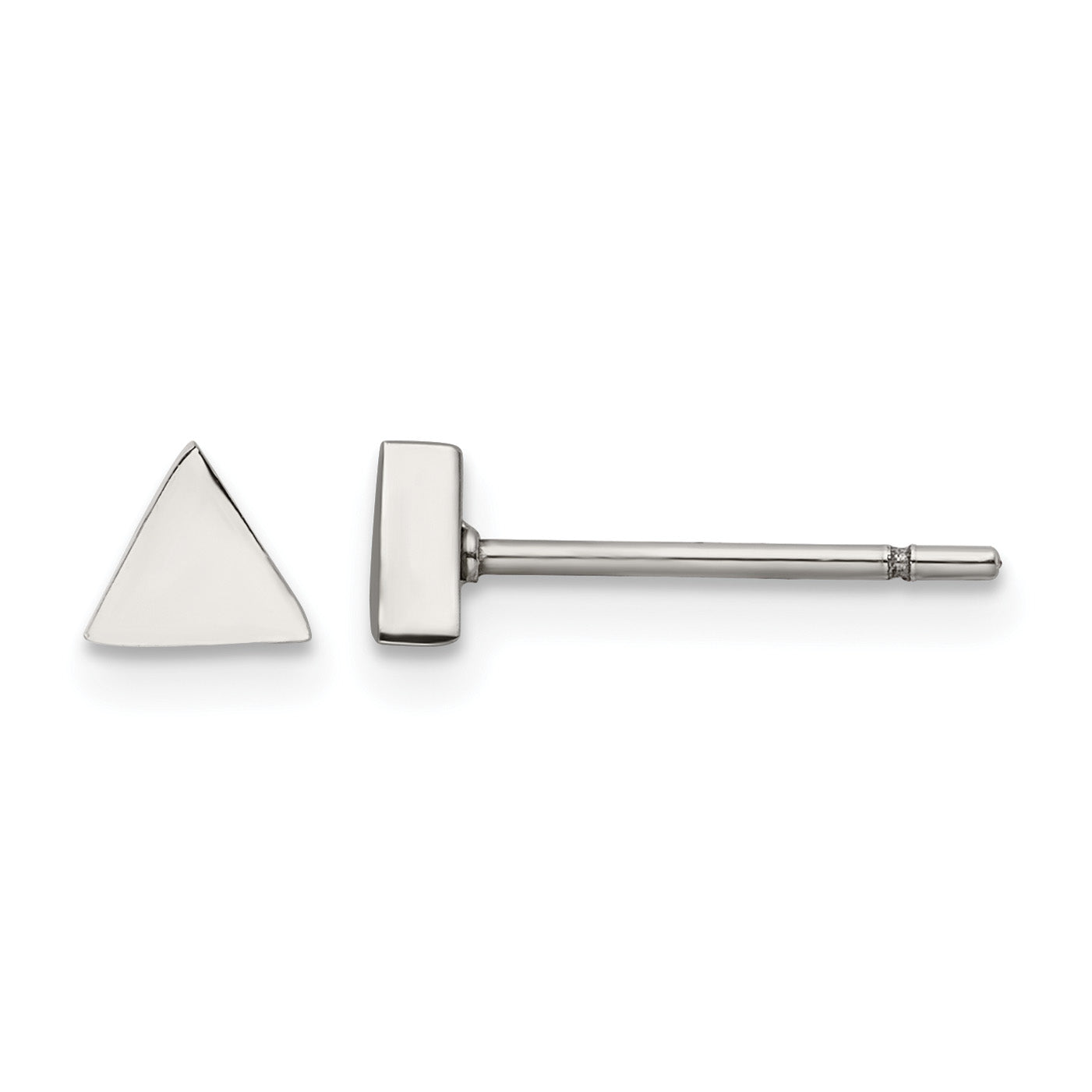 Stainless Steel Polished Button Earrings