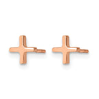 Stainless Steel Rose Gold-Tone Polished Button Earrings