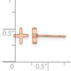 Stainless Steel Rose Gold-Tone Polished Button Earrings