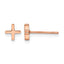 Stainless Steel Rose Gold-Tone Polished Button Earrings