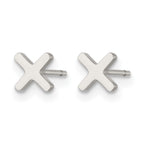 Stainless Steel Polished Button Earrings