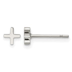 Stainless Steel Polished Button Earrings