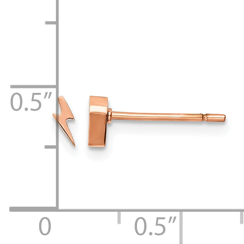 Stainless Steel Rose Gold-Tone Polished Button Earrings