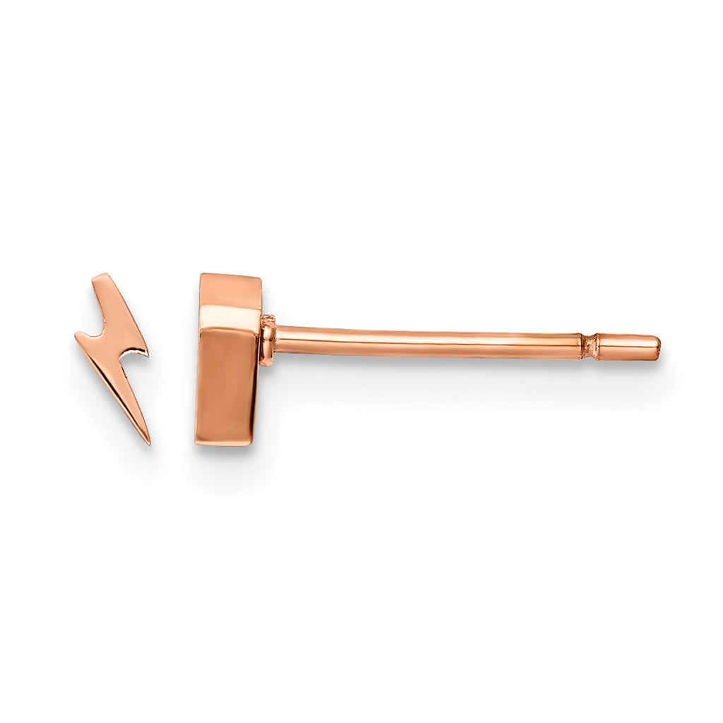 Stainless Steel Rose Gold-Tone Polished Button Earrings