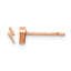 Stainless Steel Rose Gold-Tone Polished Button Earrings