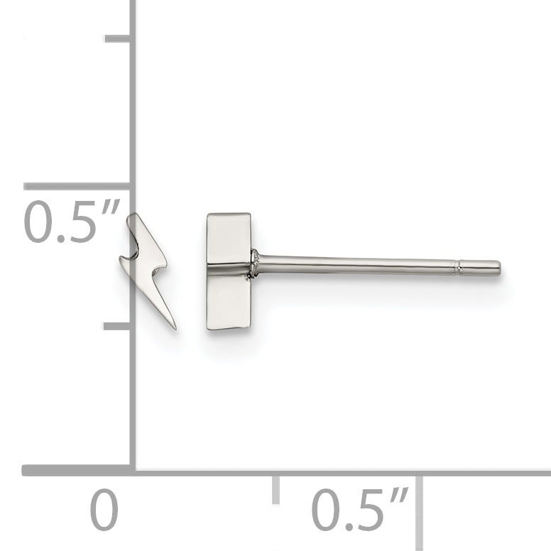 Stainless Steel Polished Button Earrings