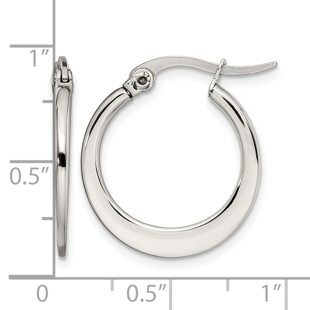 Stainless Steel Polished Hoop Earrings for Women
