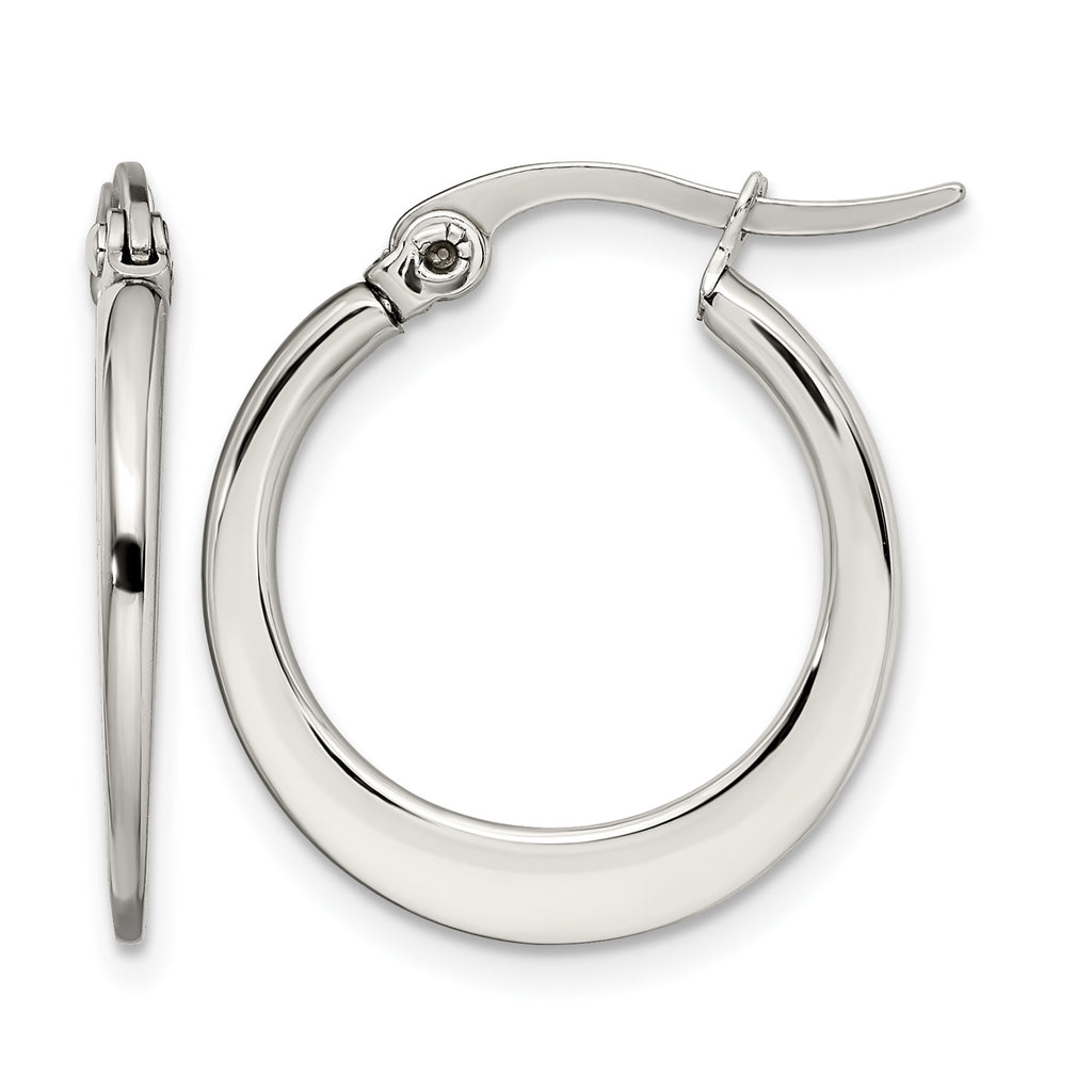 Stainless Steel Polished Hoop Earrings for Women