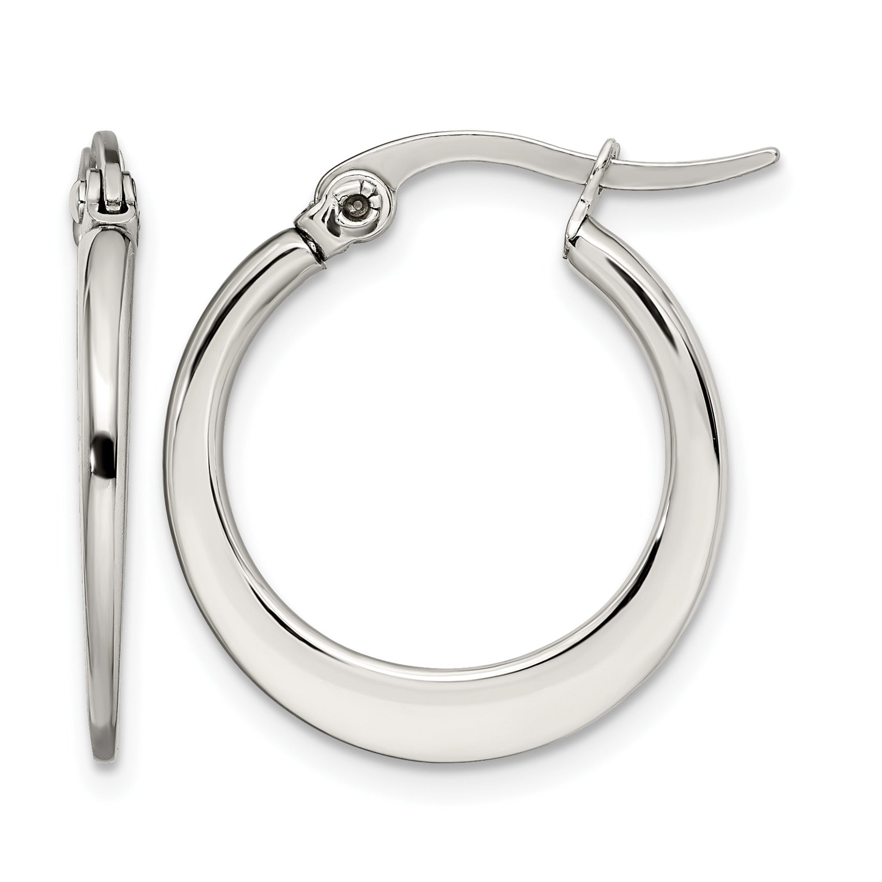 Stainless Steel Polished Hoop Earrings for Women