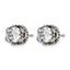 Stainless Steel Polished & Antiqued Cubic Zirconia Stud Earrings