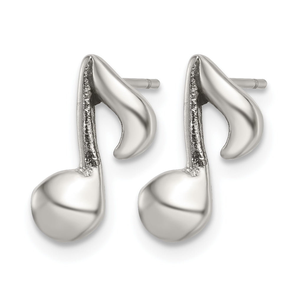 Stainless Steel Polished Button Earrings for Women