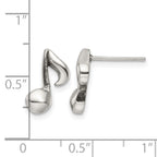 Stainless Steel Polished Button Earrings for Women