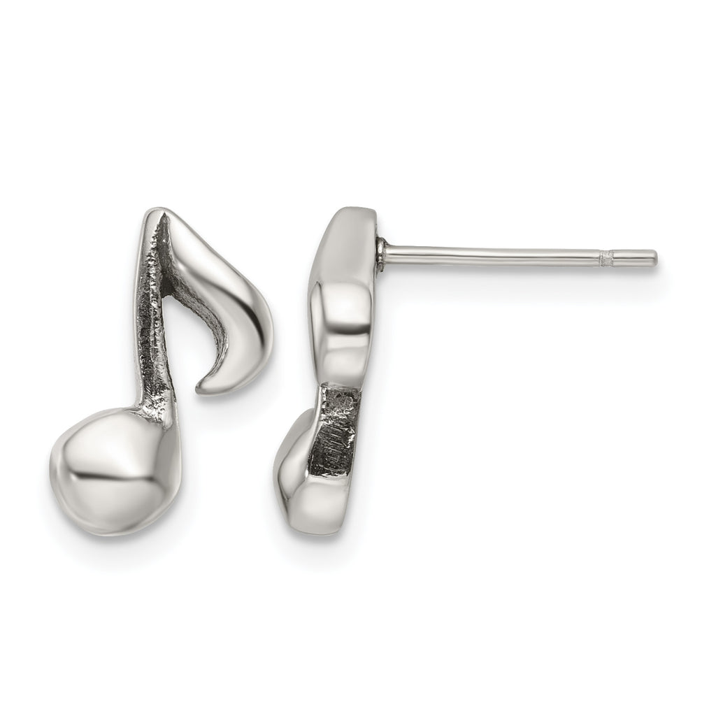 Stainless Steel Polished Button Earrings for Women