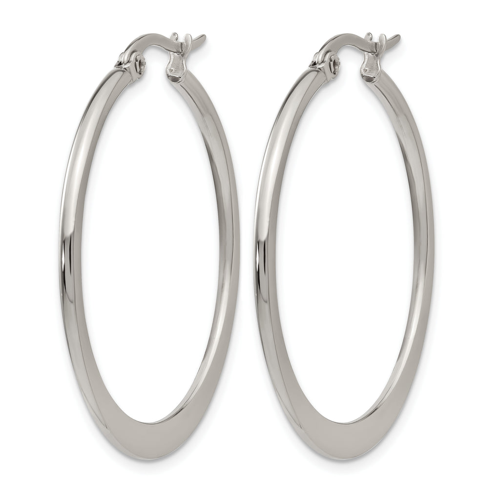 Stainless Steel Polished Hoop Earrings for Women