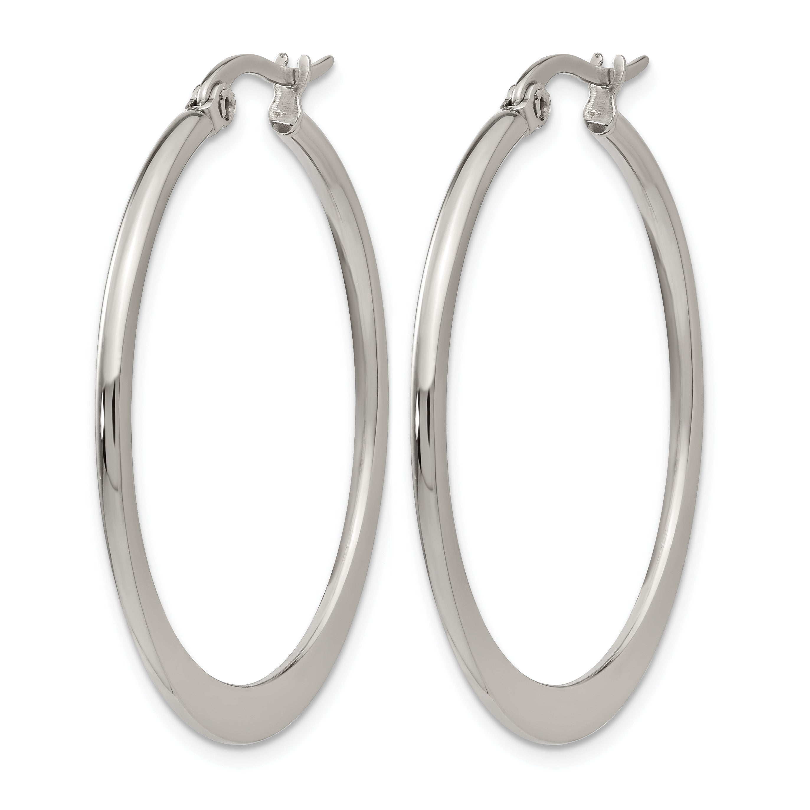 Stainless Steel Polished Hoop Earrings for Women
