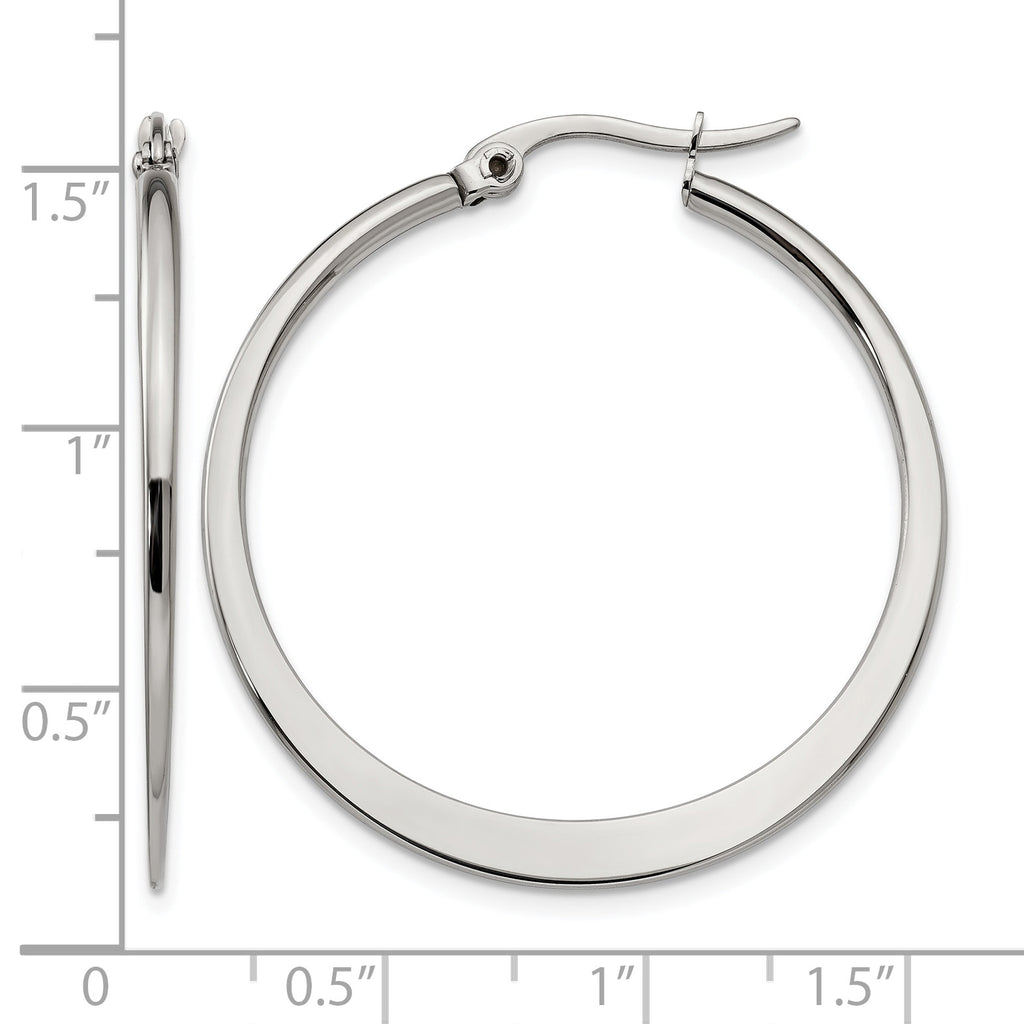 Stainless Steel Polished Hoop Earrings for Women