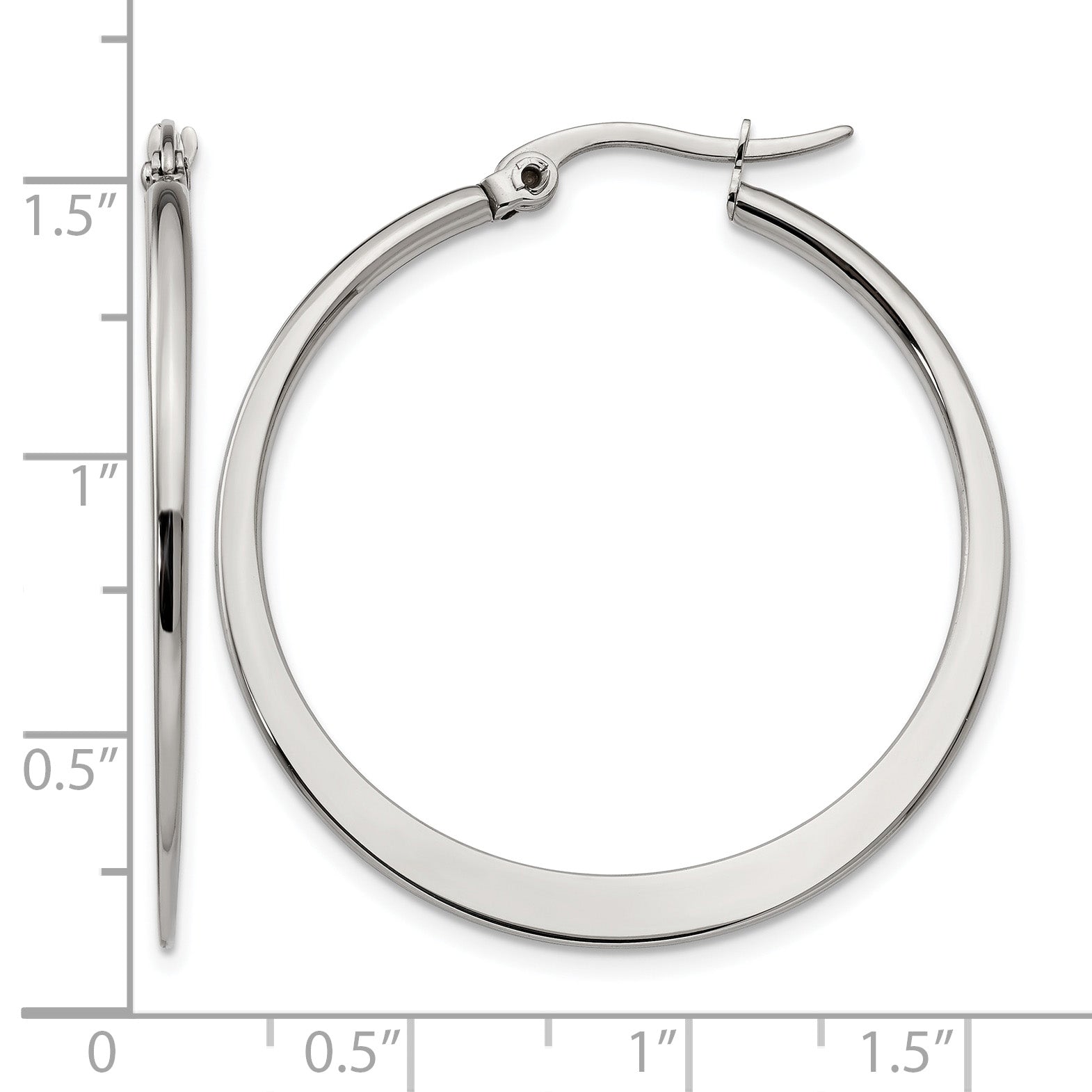 Stainless Steel Polished Hoop Earrings for Women