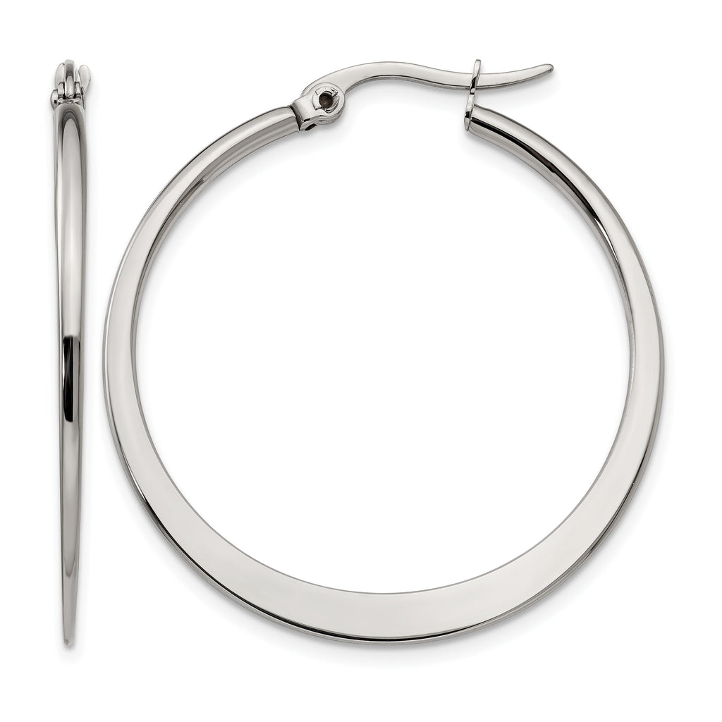 Stainless Steel Polished Hoop Earrings for Women