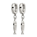 Stainless Steel Polished Hinged Huggie Hoop Earrings for Women