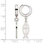 Stainless Steel Polished Hinged Huggie Hoop Earrings for Women