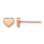 Stainless Steel Rose Gold-Tone Polished Heart Button Earrings for Women