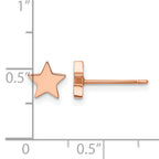 Stainless Steel Rose Gold-Tone Polished Star Button Earrings for Women