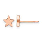 Stainless Steel Rose Gold-Tone Polished Star Button Earrings for Women