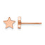 Stainless Steel Rose Gold-Tone Polished Star Button Earrings for Women