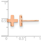 Stainless Steel Rose Gold-Tone Polished Button Earrings for Women