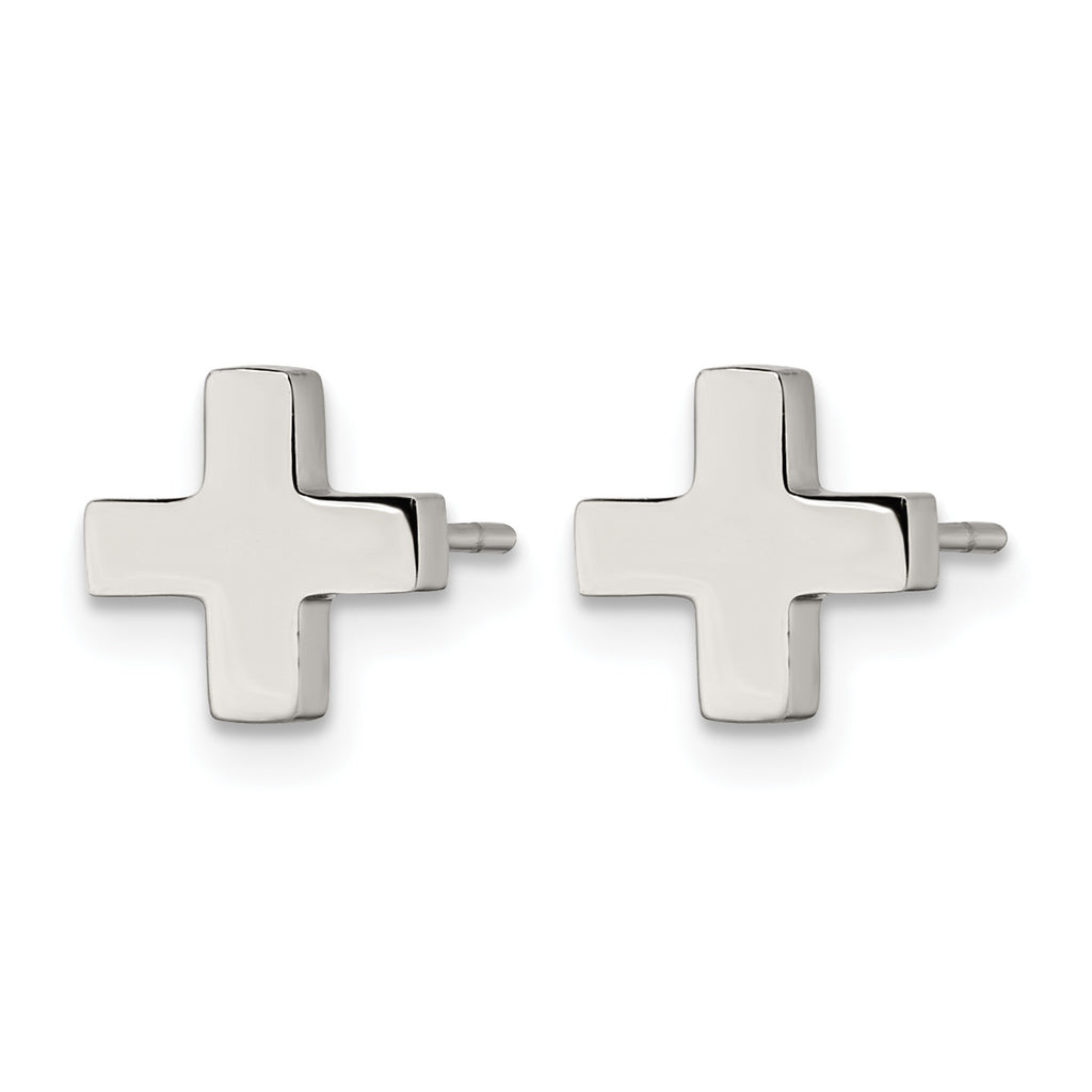 Stainless Steel Polished Button Earrings