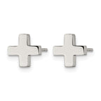 Stainless Steel Polished Button Earrings