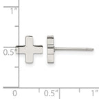 Stainless Steel Polished Button Earrings