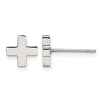 Stainless Steel Polished Button Earrings