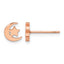 Stainless Steel Rose Gold-Tone Polished Star Button Earrings for Women