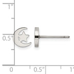 Stainless Steel Polished Star Button Earrings