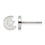 Stainless Steel Polished Star Button Earrings