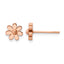Stainless Steel Rose Gold-Tone Polished Flower Button Earrings for Women