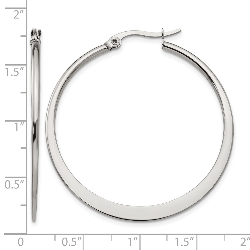 Stainless Steel Polished Hoop Earrings for Women