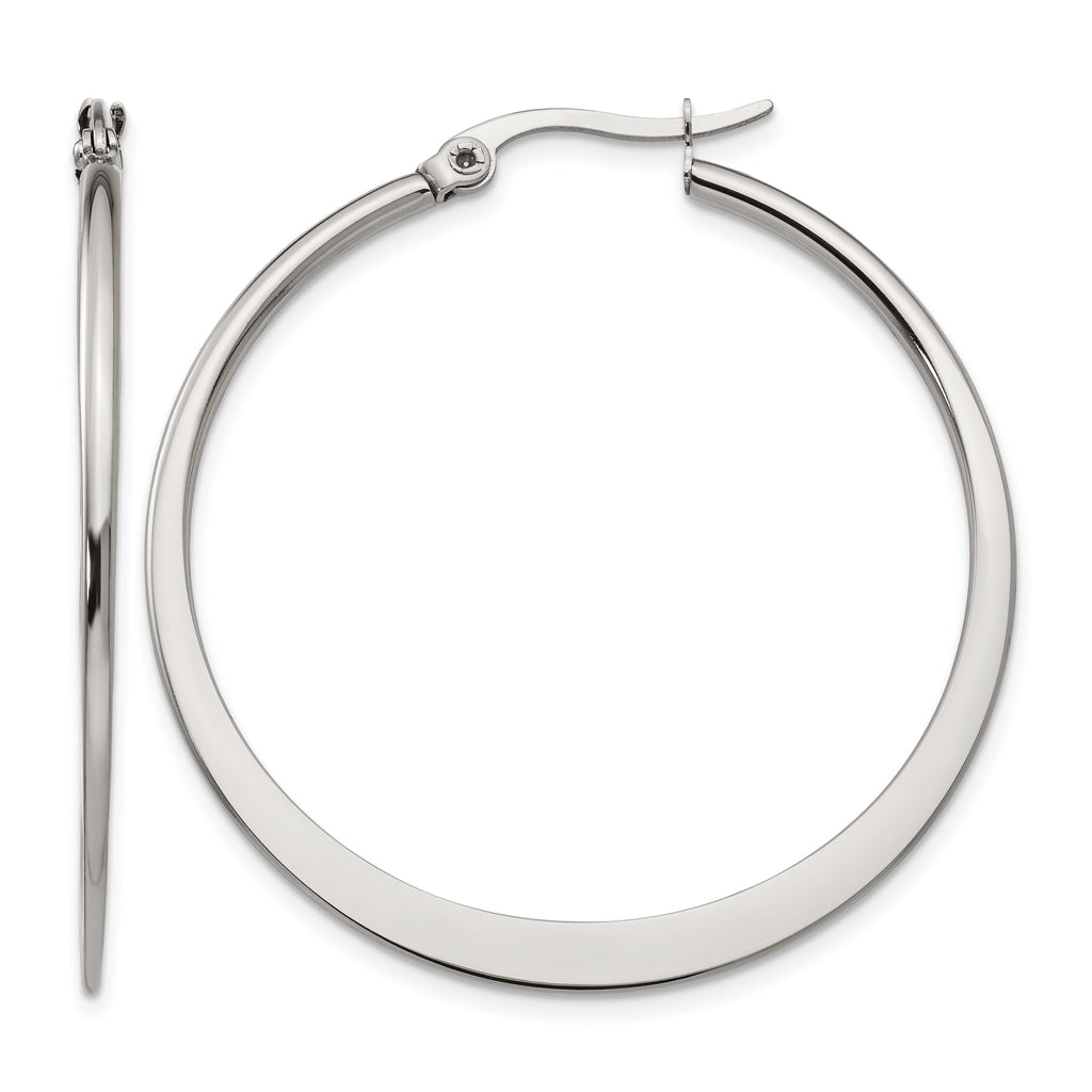 Stainless Steel Polished Hoop Earrings for Women